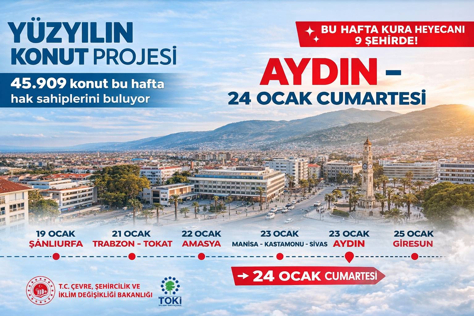Yüzyılın Konut Projesi’nde Aydın Günü: 24 Ocak’ta Kura Heyecanı