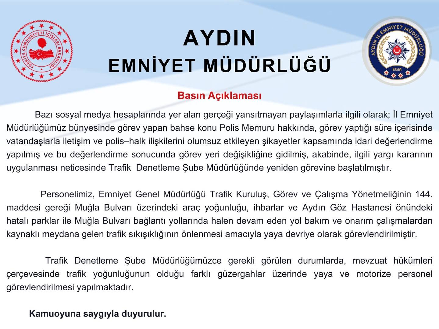 AYDIN EMNİYETİNDEN 